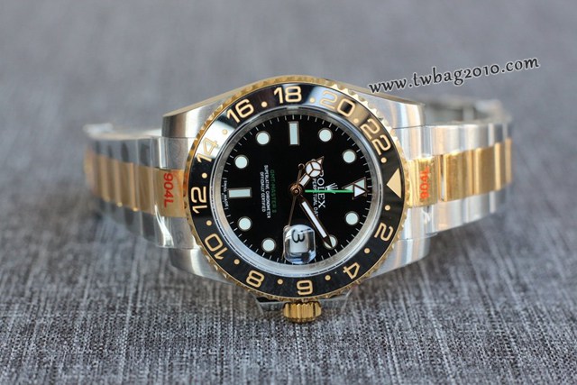 勞力士複刻手錶 Rolex格林尼治ll:黑咖雙色全玫金款男士腕表  gjs1924
